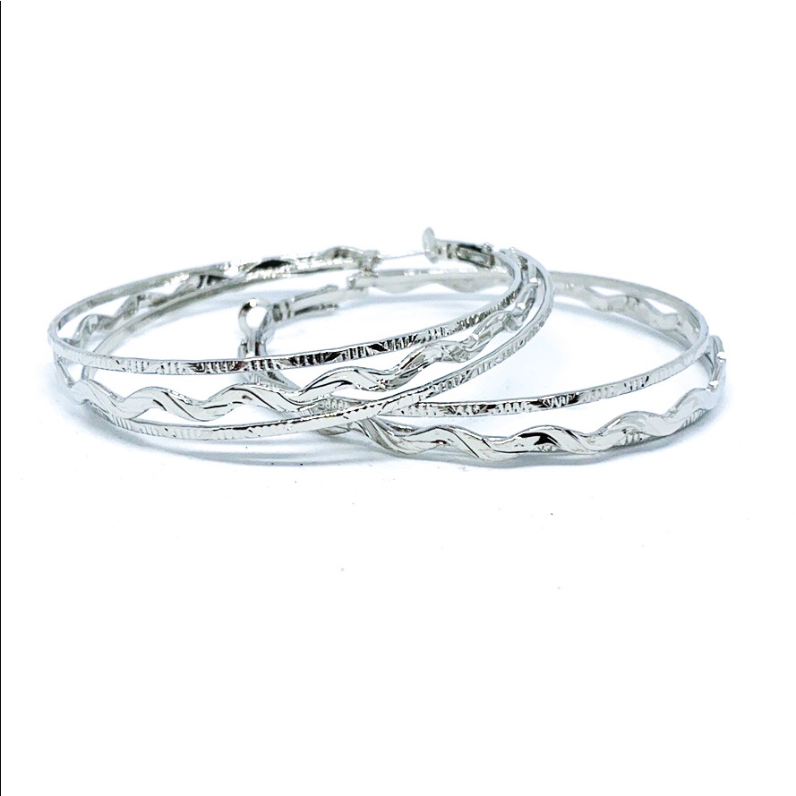 Nwt Silver Large Hoop Earrings